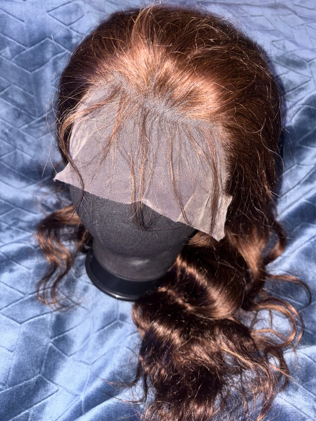 Human Hair Lace Front Wig - Auburn Brown 24” inches