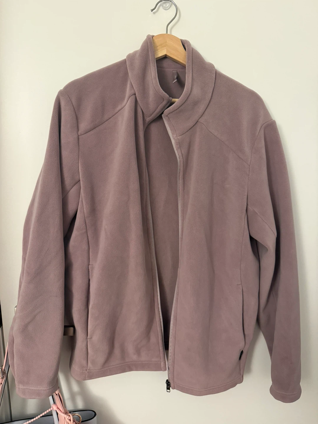 Mauve Fleece Zip-Up Jacket