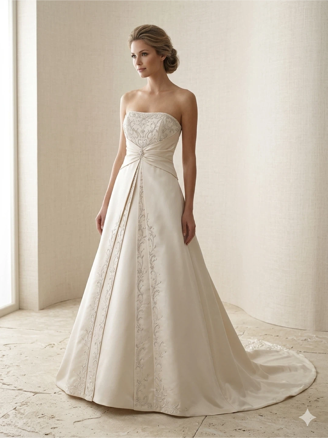 Madison Collection Y2K Champagne Beaded Wedding Dress Veil 6