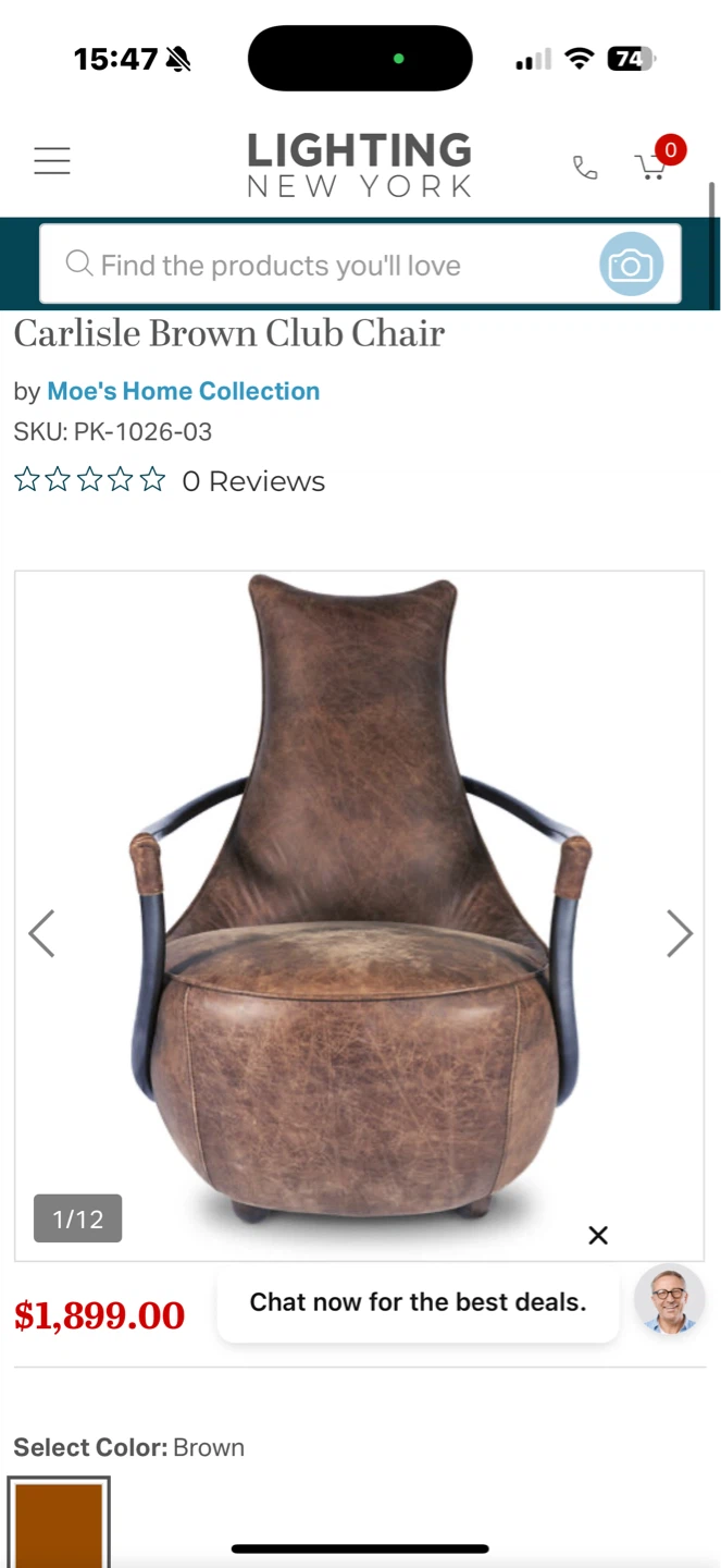 Moe's Home Collection Carlisle Brown Club Chair - photo 3