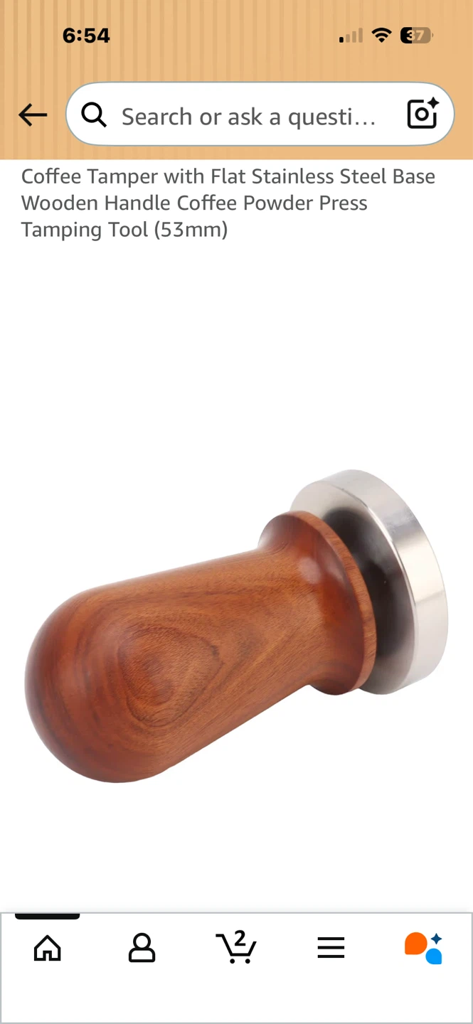 Coffee Tamper with Wooden Handle (53mm) - photo 5