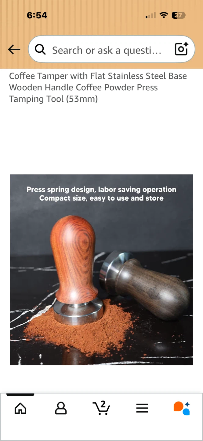 Coffee Tamper with Wooden Handle (53mm) - photo 3
