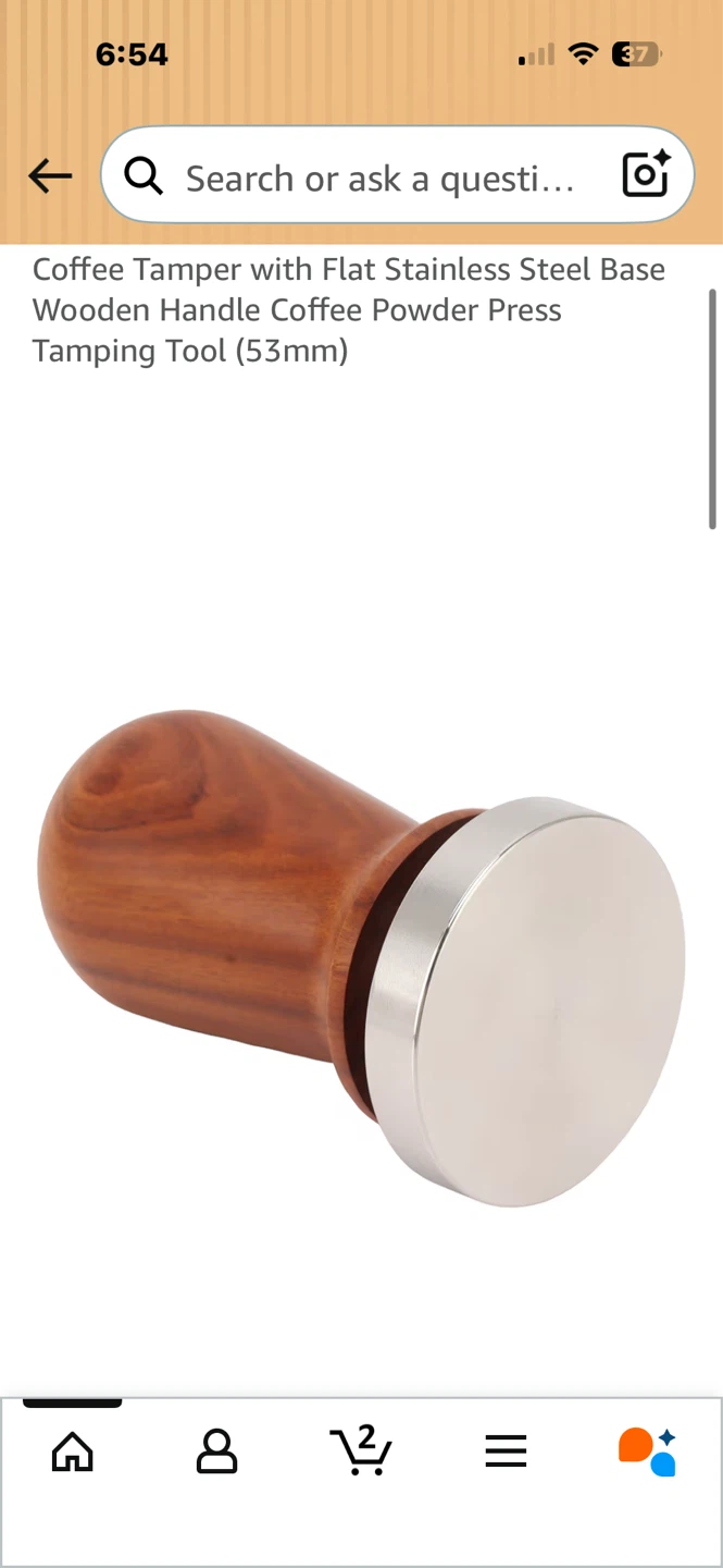 Coffee Tamper with Wooden Handle (53mm) - photo 2