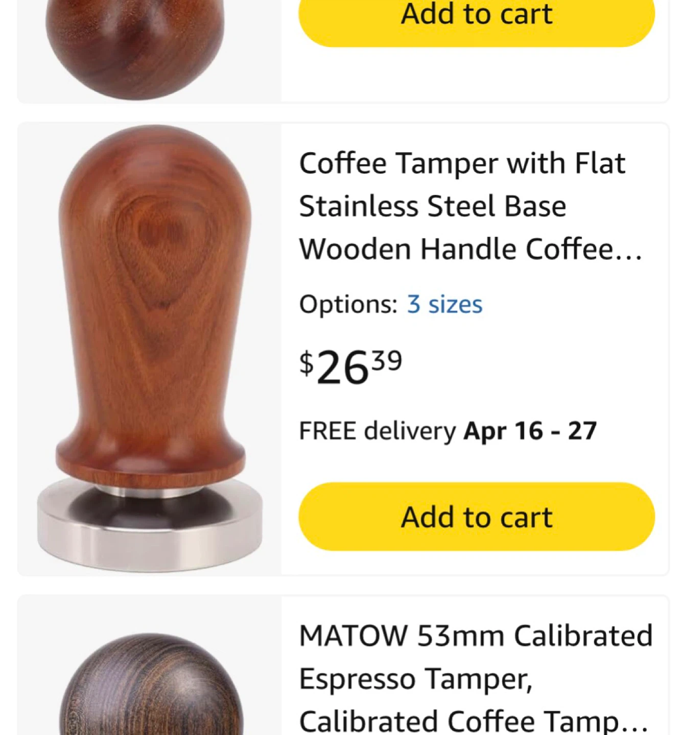 Coffee Tamper with Wooden Handle (53mm)