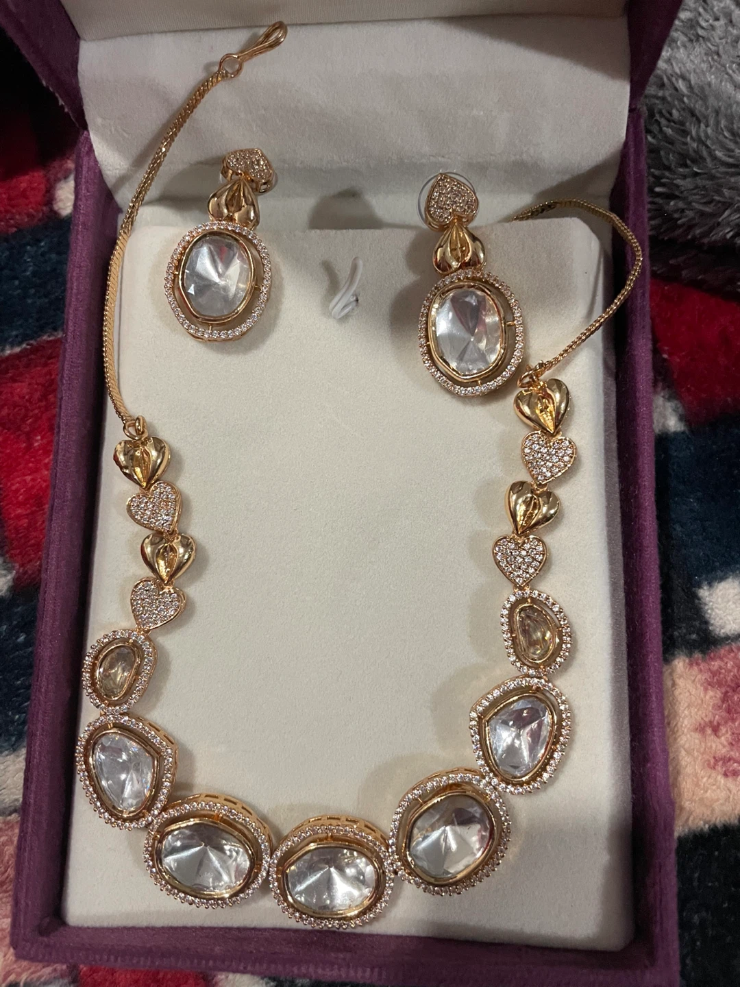 Polka Jewelry Set with Necklace and Earrings