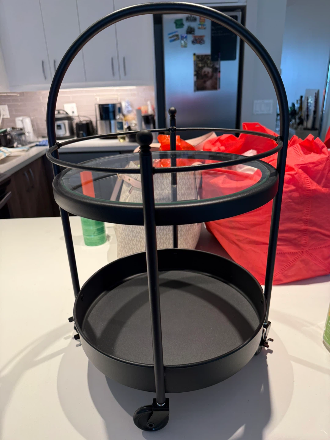 Two-Tier Rolling Bar Cart