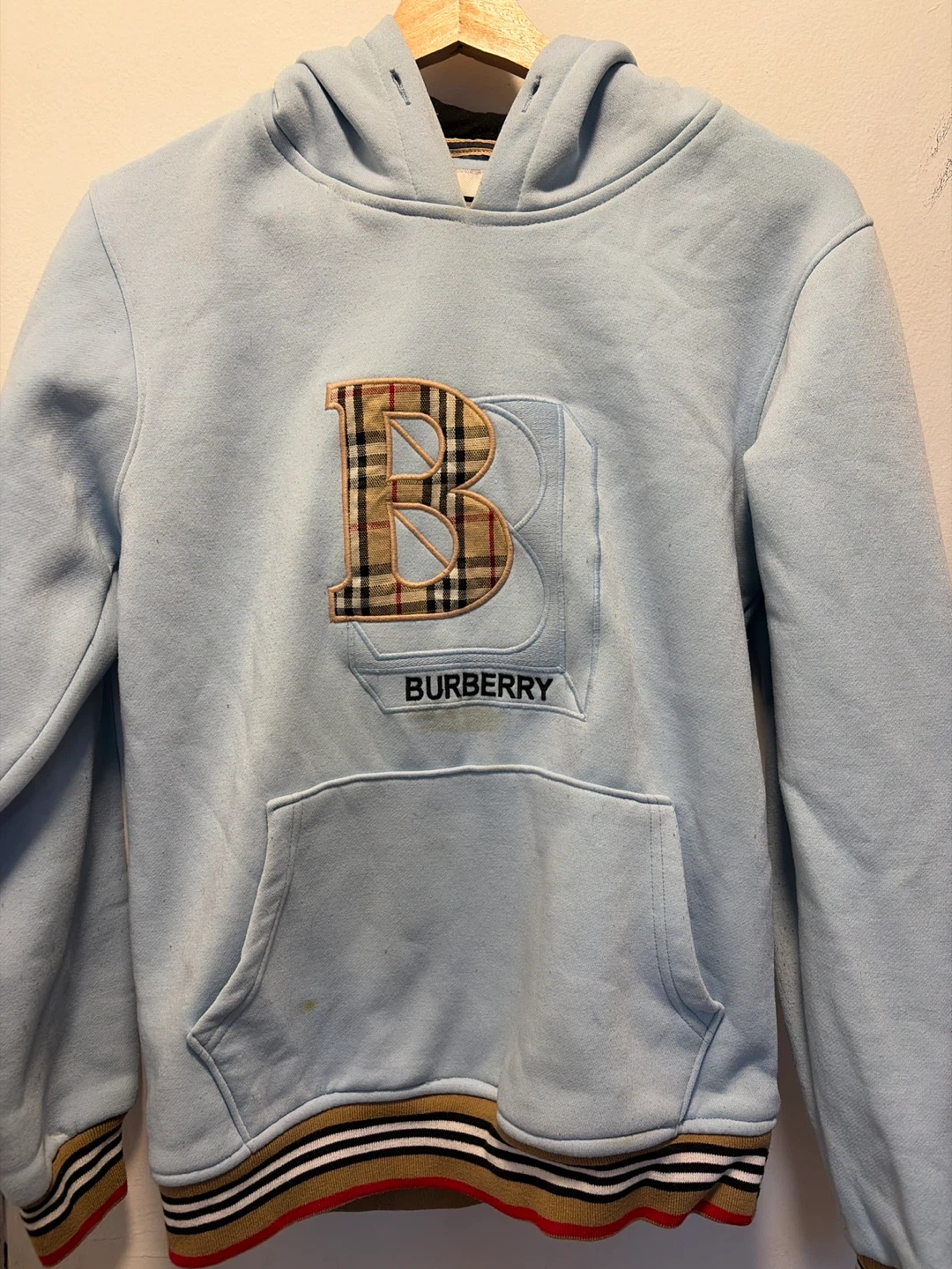Burberry London England Light Blue Hoodie - Size M
