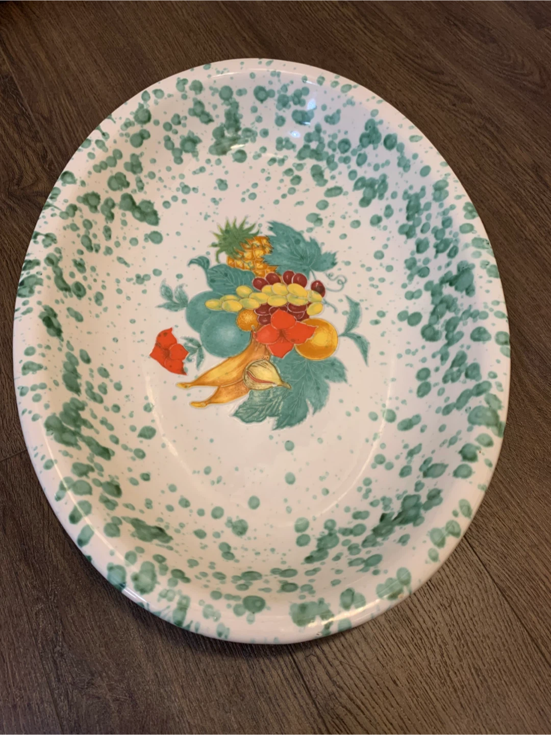 Oval Serving Platter with Fruit Design