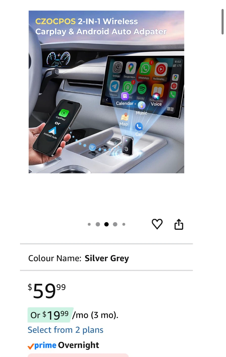 CZOZCPOS 2-in-1 Wireless CarPlay & Android Auto Adapter - photo 3