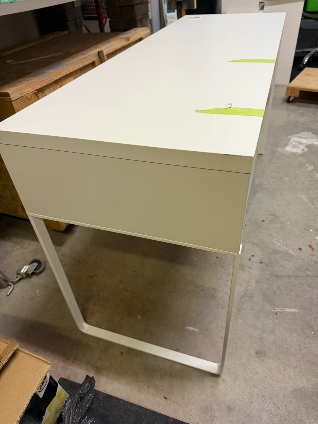 White Desk with Two Drawers - photo 2