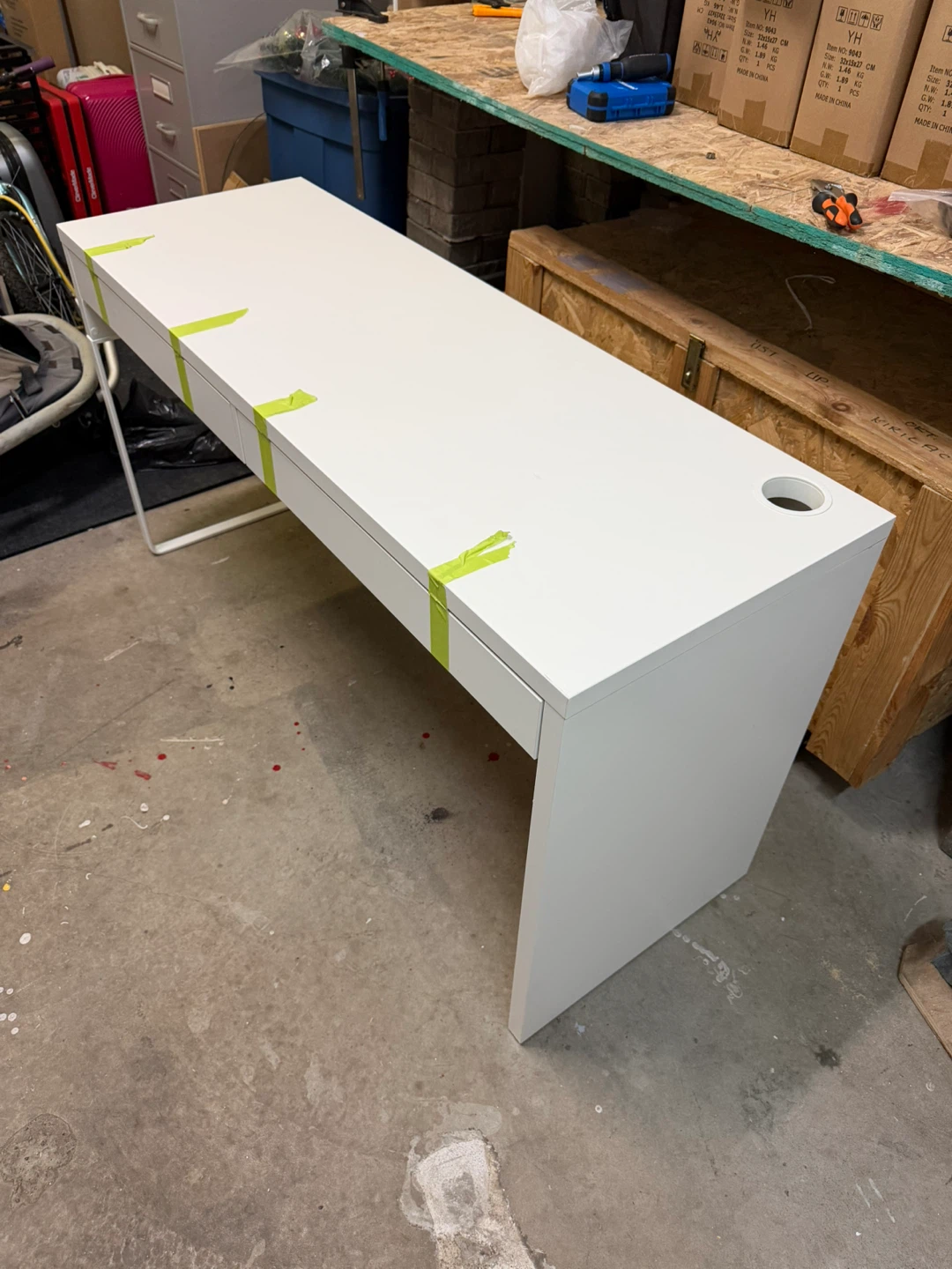 White Desk with Two Drawers
