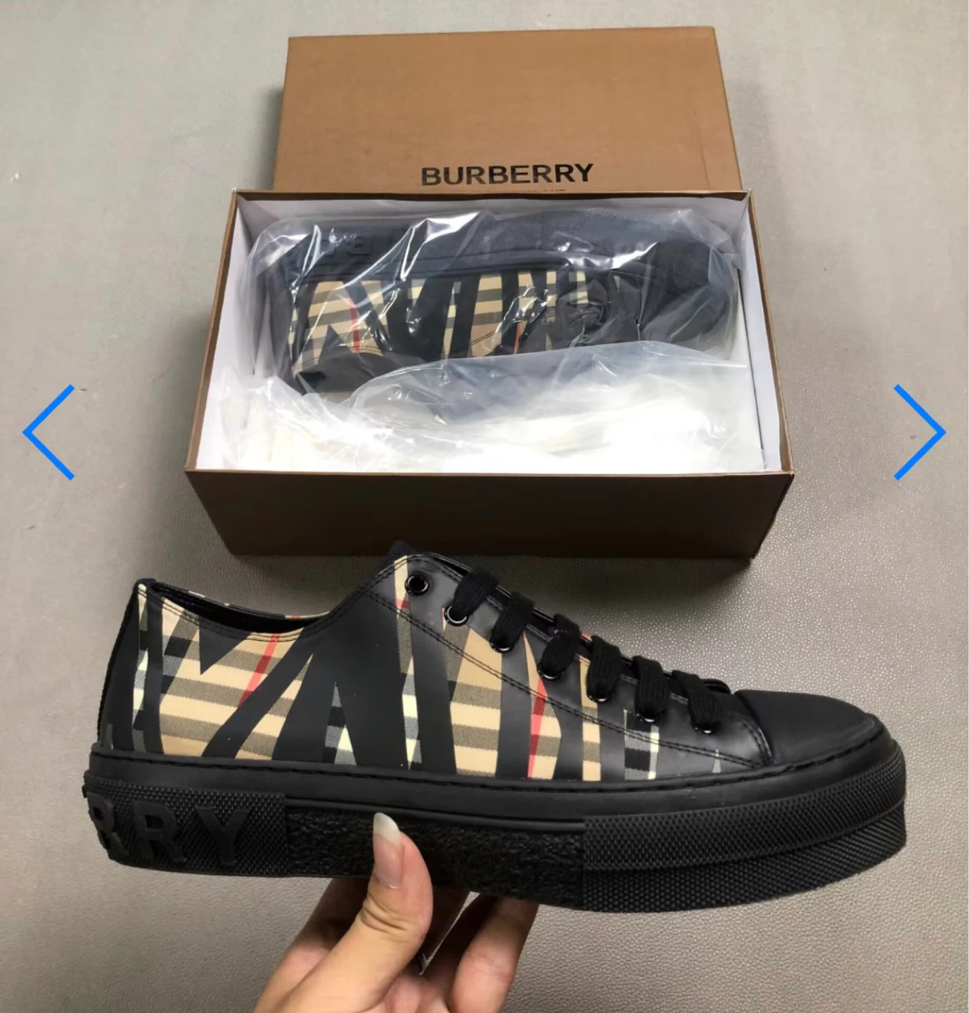 Burberry Sneakers with Nova Check Detail - Includes Box - photo 2