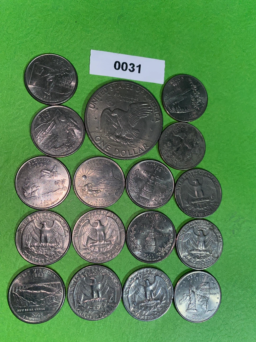 Collection of US Quarters and One Dollar Coin - photo 2