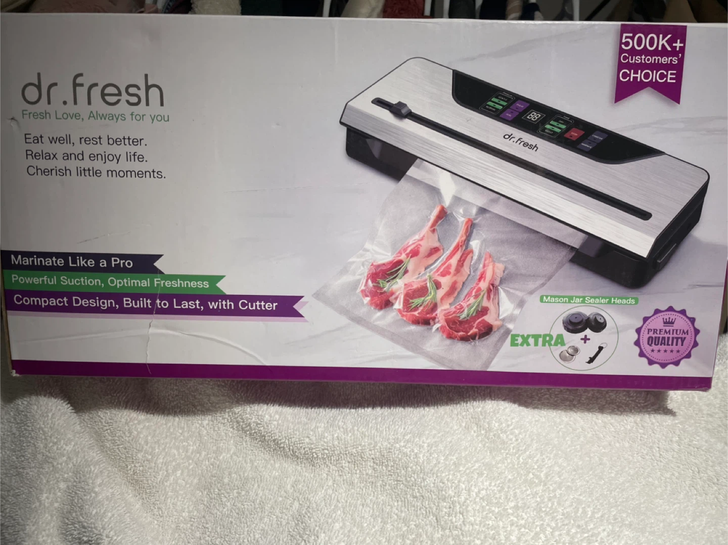 Dr. Fresh Vacuum Sealer with Cutter and Mason Jar Sealer Heads