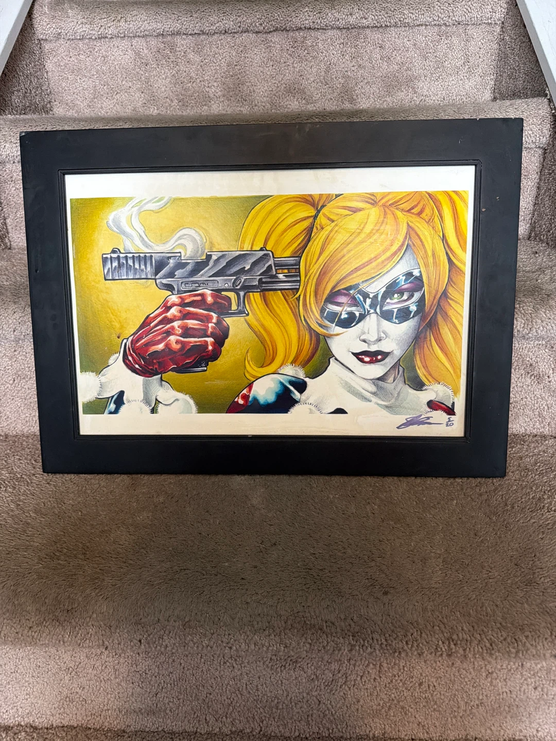 Framed Harley Quinn Artwork