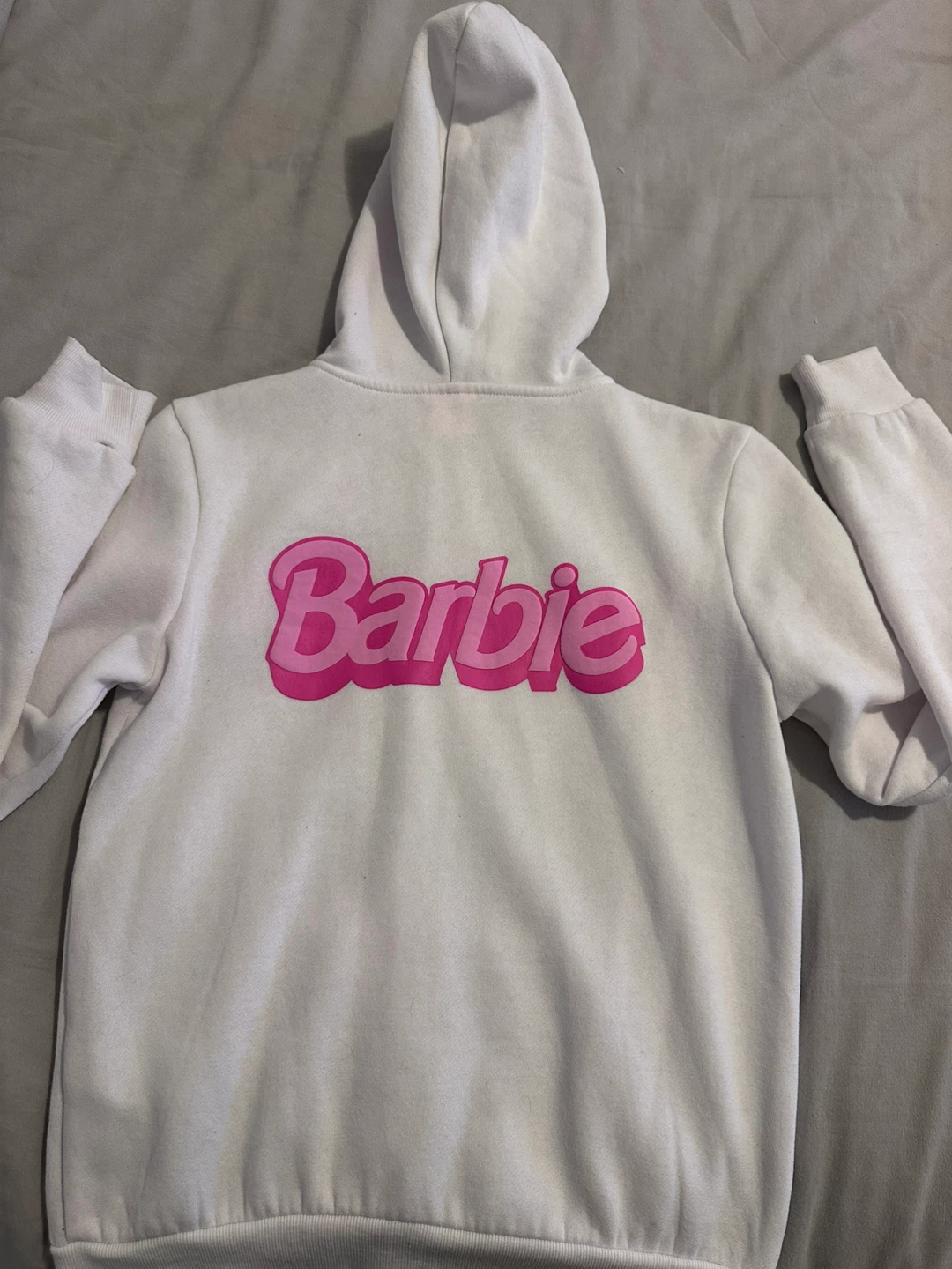 Barbie White Zip-Up Hoodie