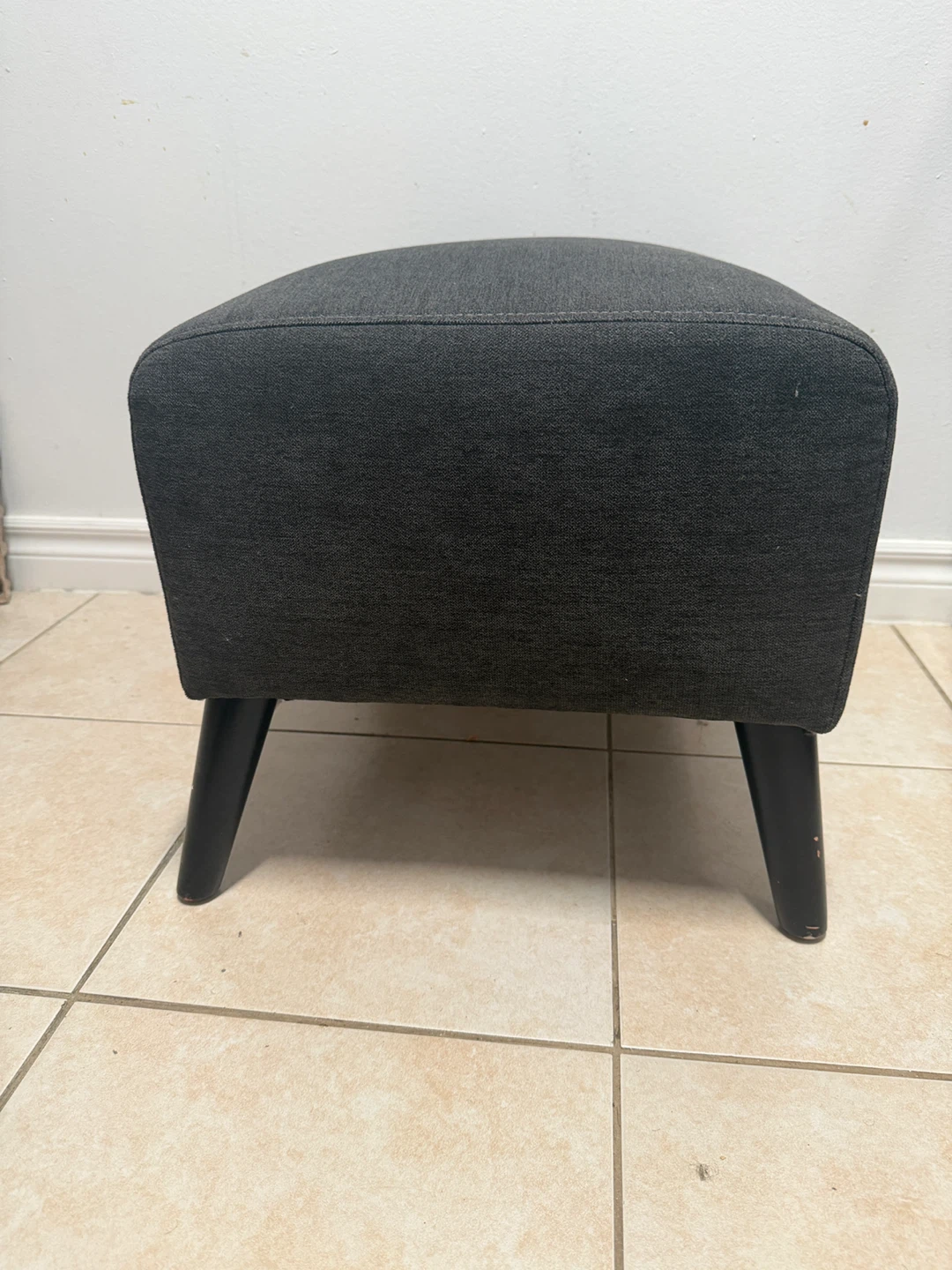 Dark Grey Fabric Footstool Ottoman - photo 3