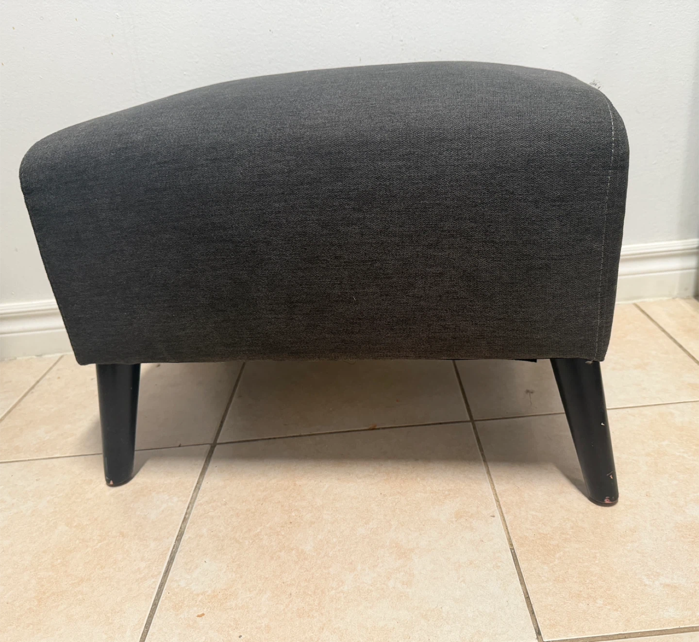 Dark Grey Fabric Footstool Ottoman - photo 2
