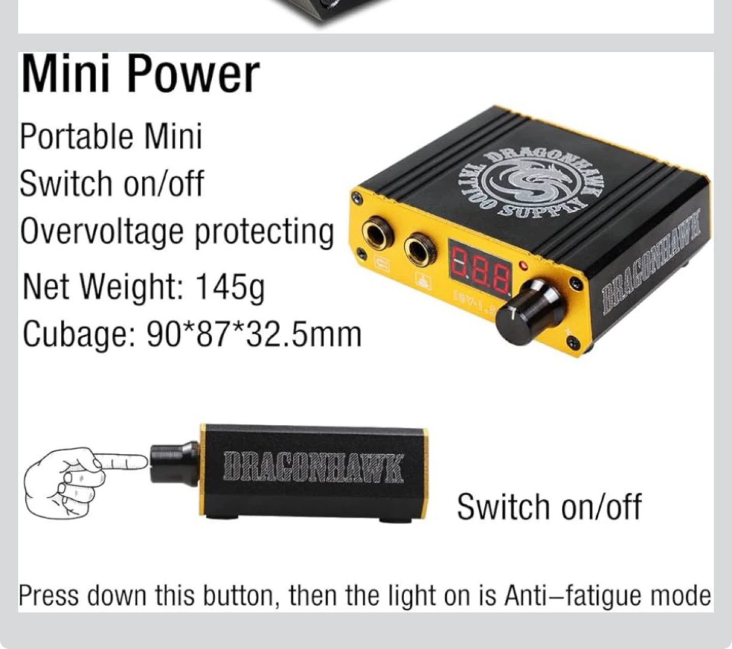 Dragonhawk Mini Tattoo Power Supply
