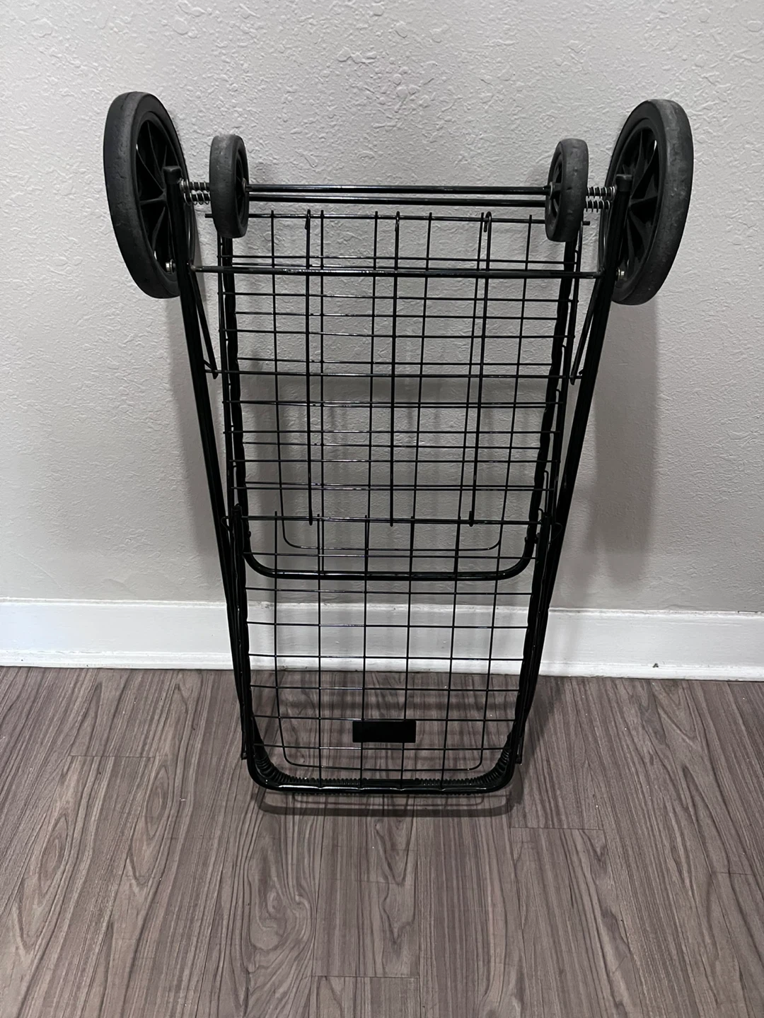 Black Folding Shopping Cart with Wheels - photo 4