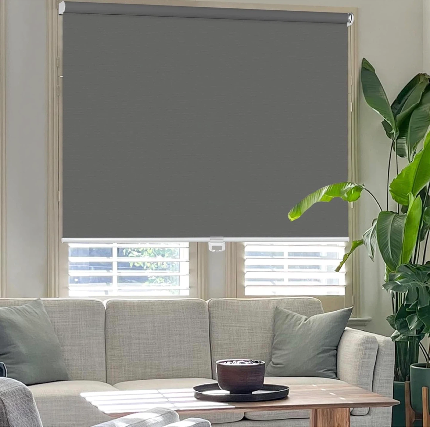 3X Cordless 41" W x 72" H Blackout Roller Shades, Dark Grey - photo 4