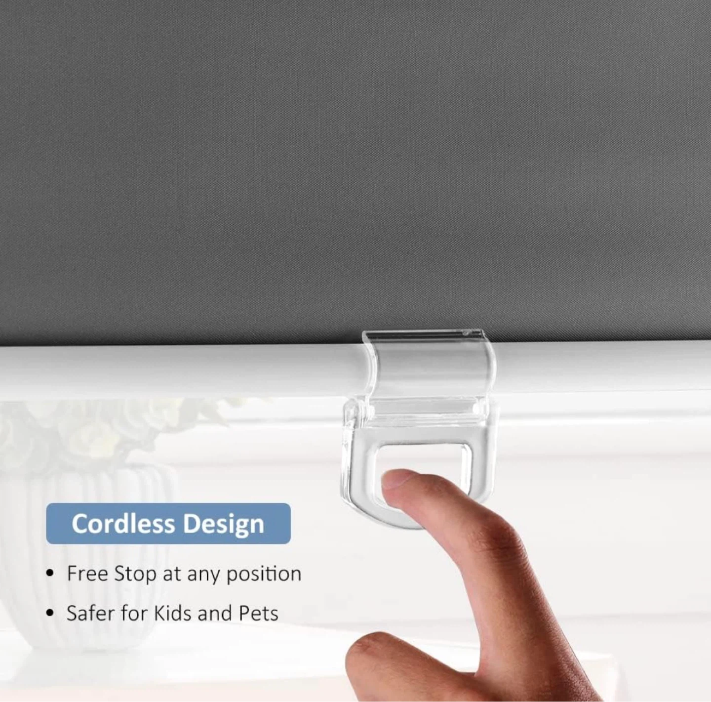 3X Cordless 41" W x 72" H Blackout Roller Shades, Dark Grey - photo 5