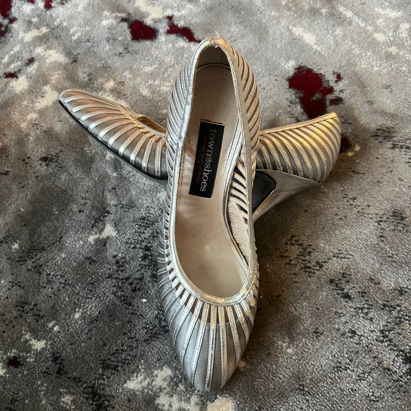 Town Shoes Silver Metallic Heels