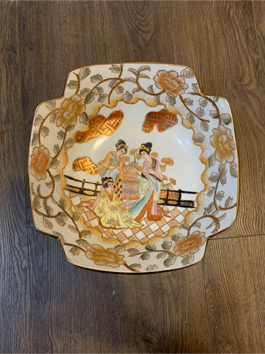 Decorative Ceramic Bowl with Oriental Scene