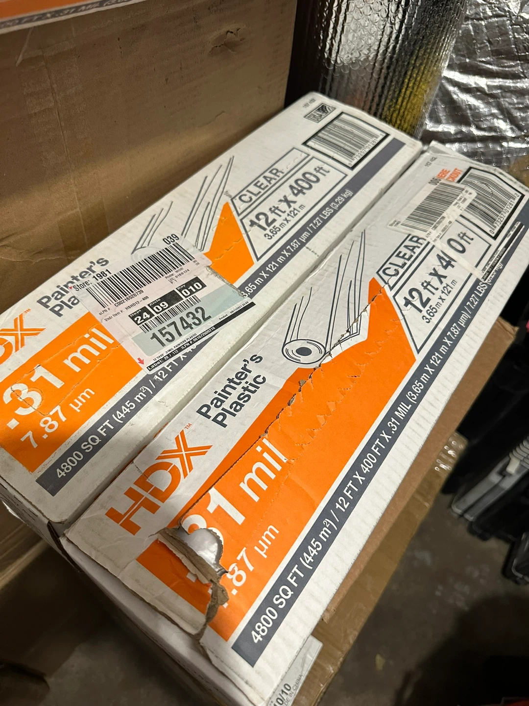 3 boxes HDX Painter's Plastic Sheeting