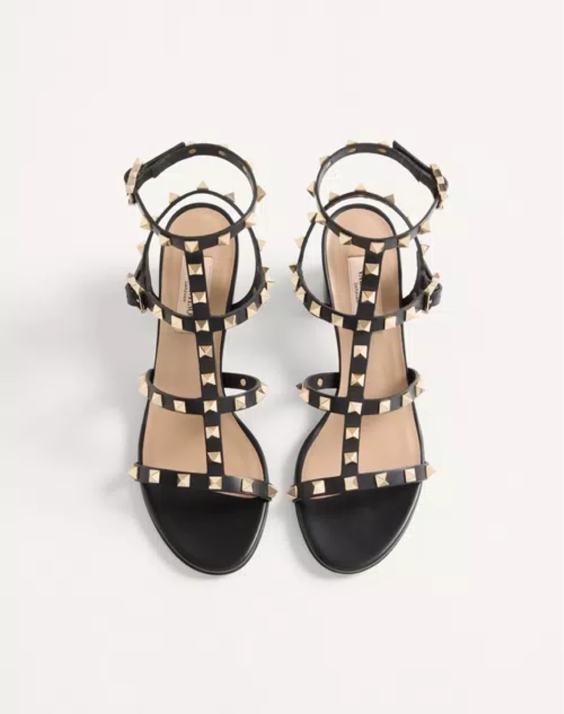 Valentino Garavani Black Studded Rockstud Sandals Size 41