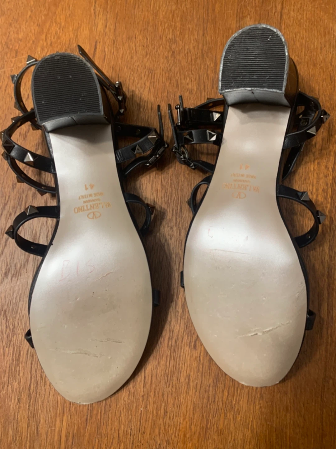 Valentino Garavani Black Studded Rockstud Sandals Size 41 - photo 5