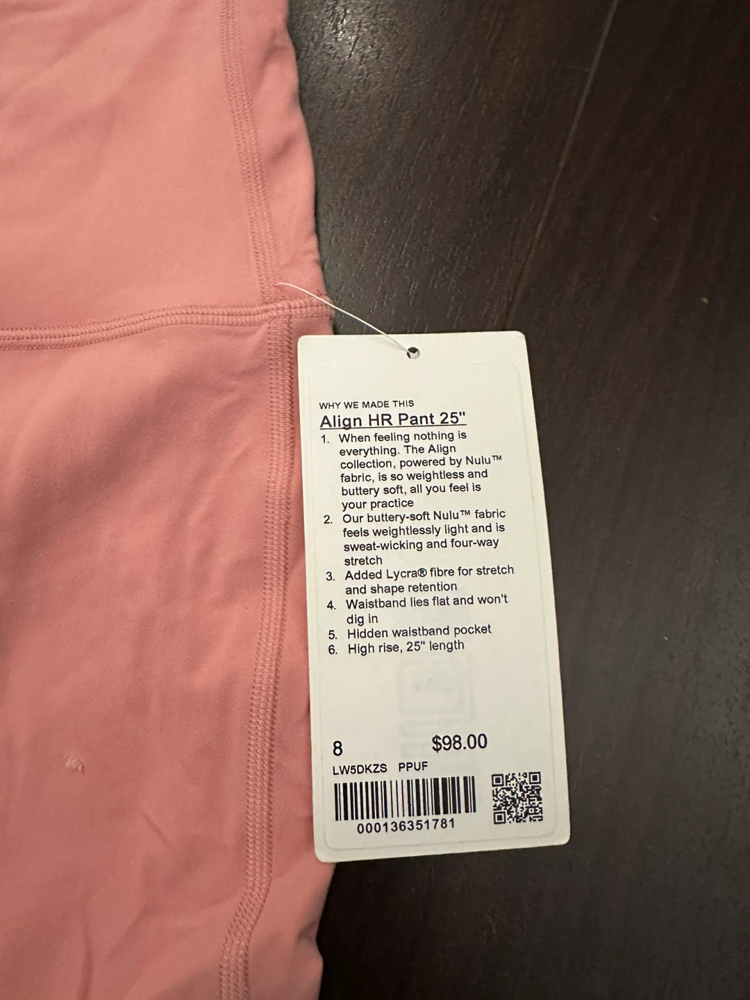 Lululemon Align HR Pant 25" Size 8