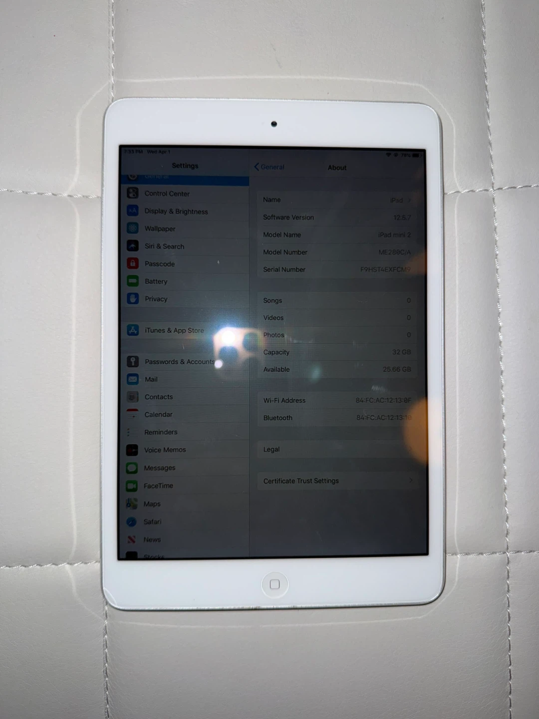 Apple iPad Mini 2 32GB White Wi-Fi ME277C/A