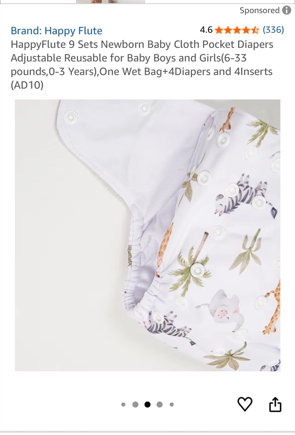 Happy Flute 9 Sets Newborn Baby Cloth Pocket Diapers - photo 3