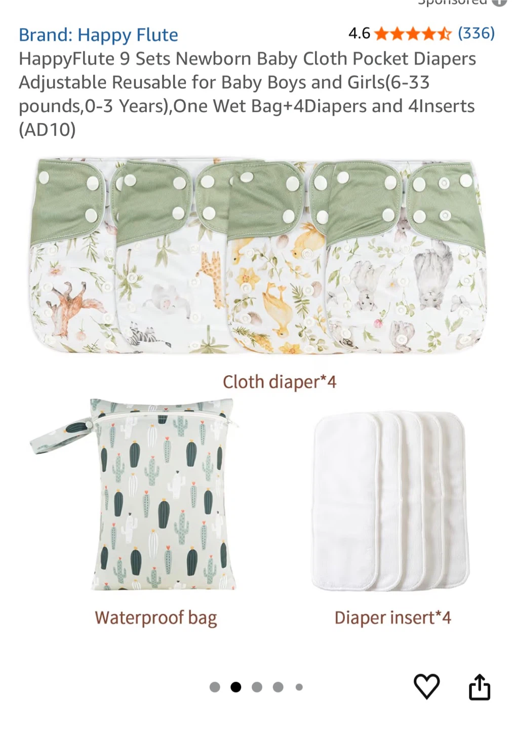 Happy Flute 9 Sets Newborn Baby Cloth Pocket Diapers