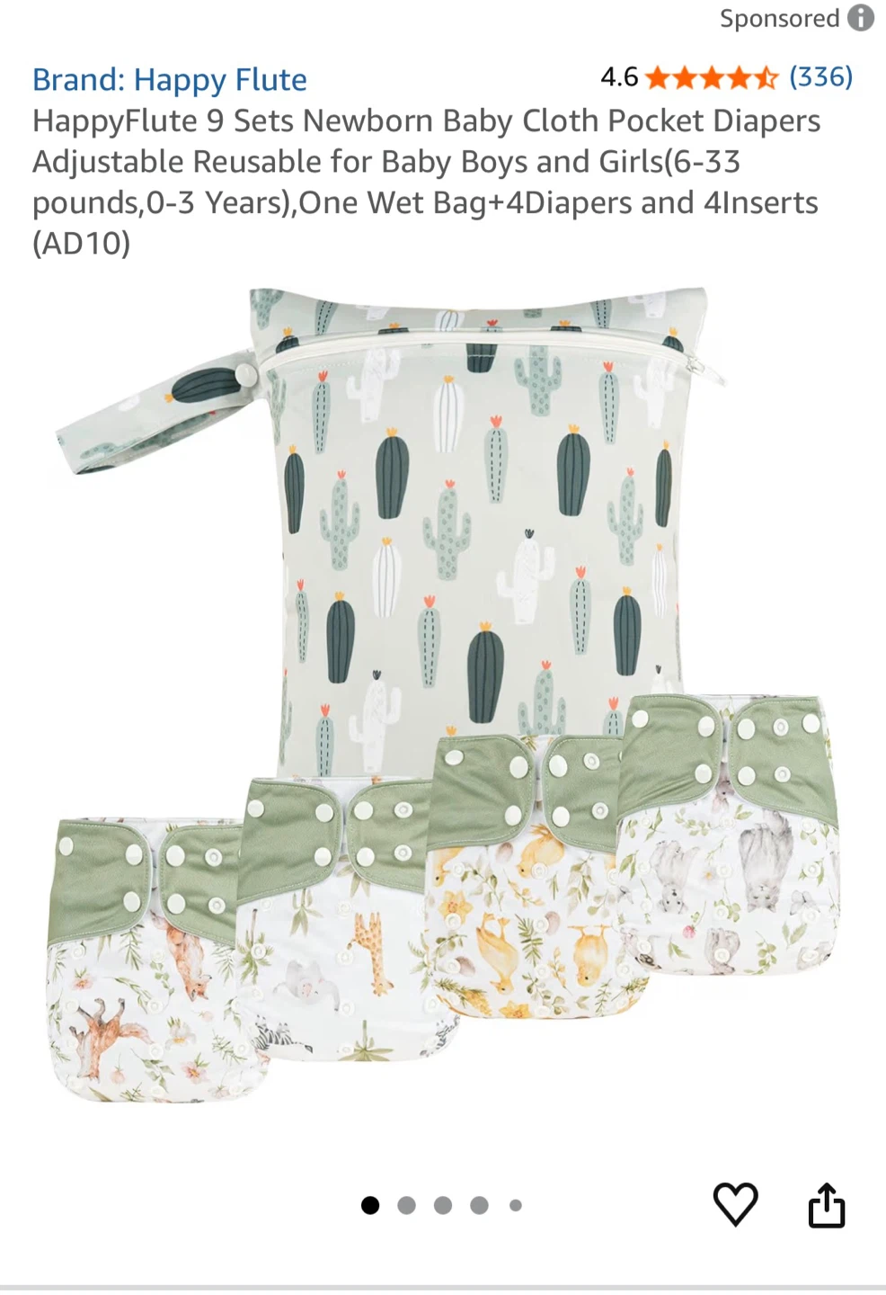 Happy Flute 9 Sets Newborn Baby Cloth Pocket Diapers - photo 4