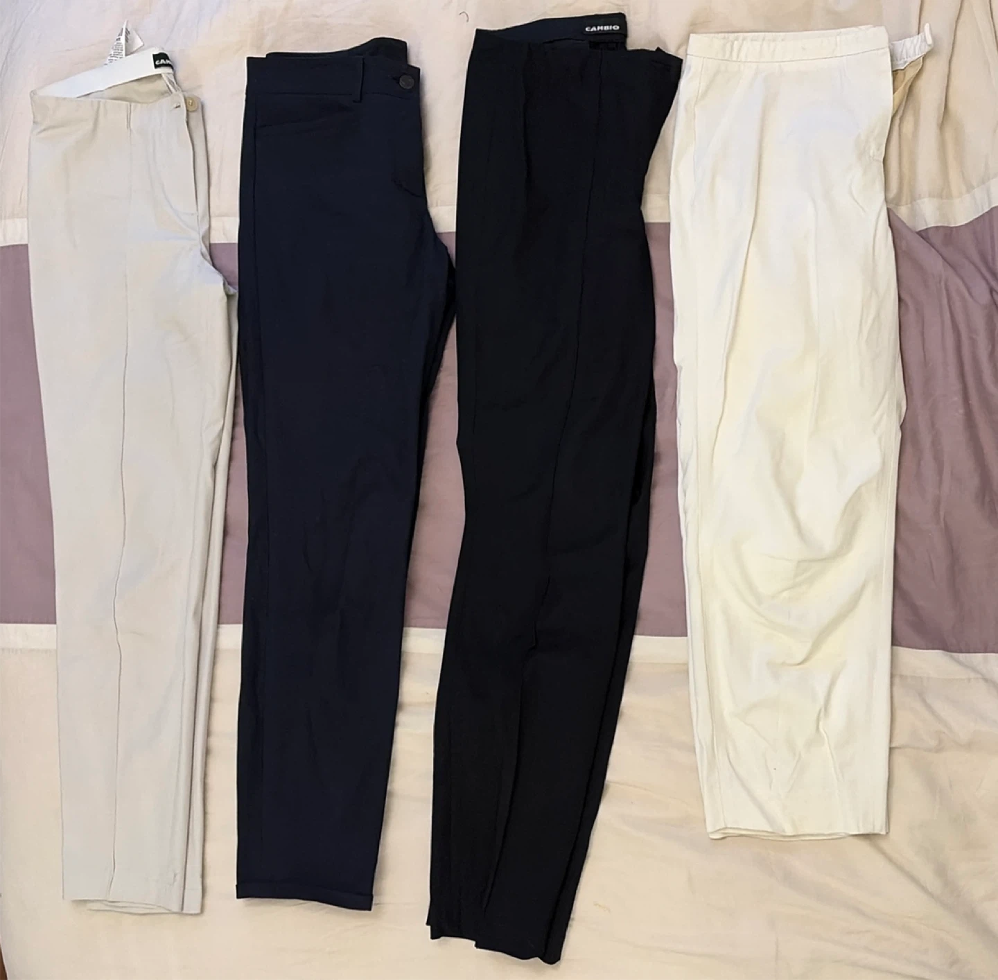 CAMBIO Women's Pants - Navy, Black, Cream - Size 8