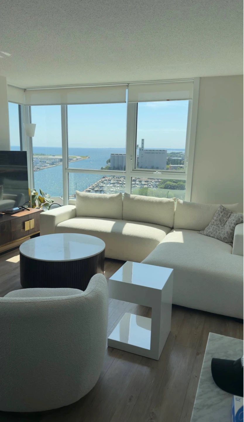 Boutique White L shape couch