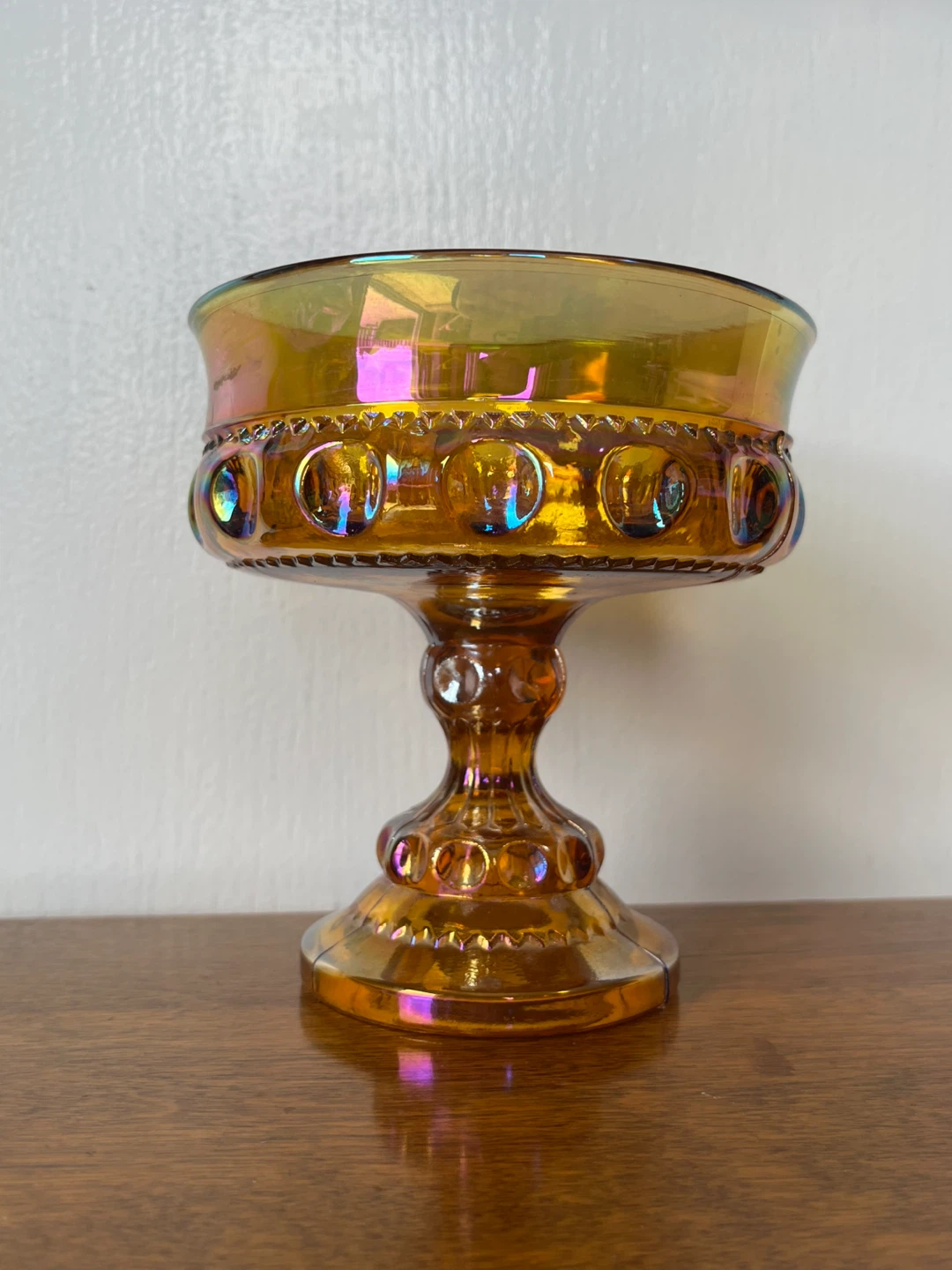 Vintage Carnival Glass Footed Compote Dish - photo 5