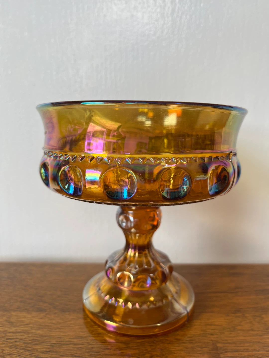 Vintage Carnival Glass Footed Compote Dish - photo 2