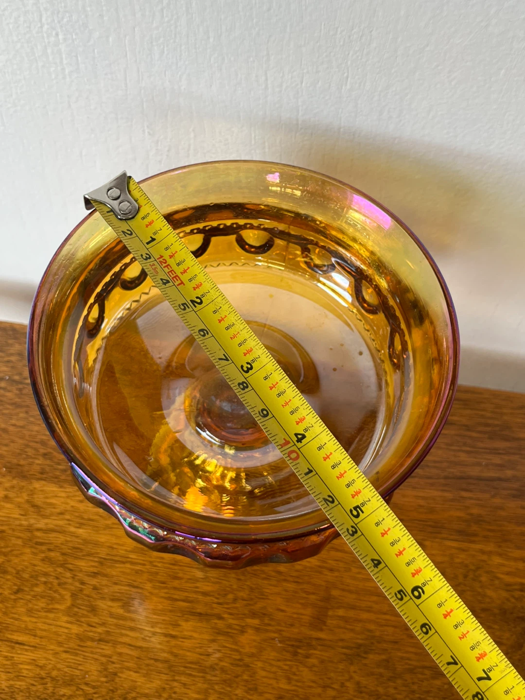 Vintage Carnival Glass Footed Compote Dish - photo 3