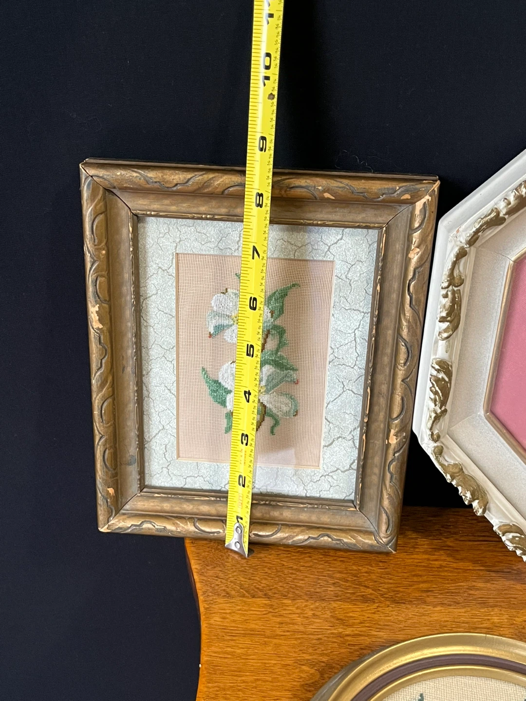 Framed Needlepoint Floral Art - photo 5