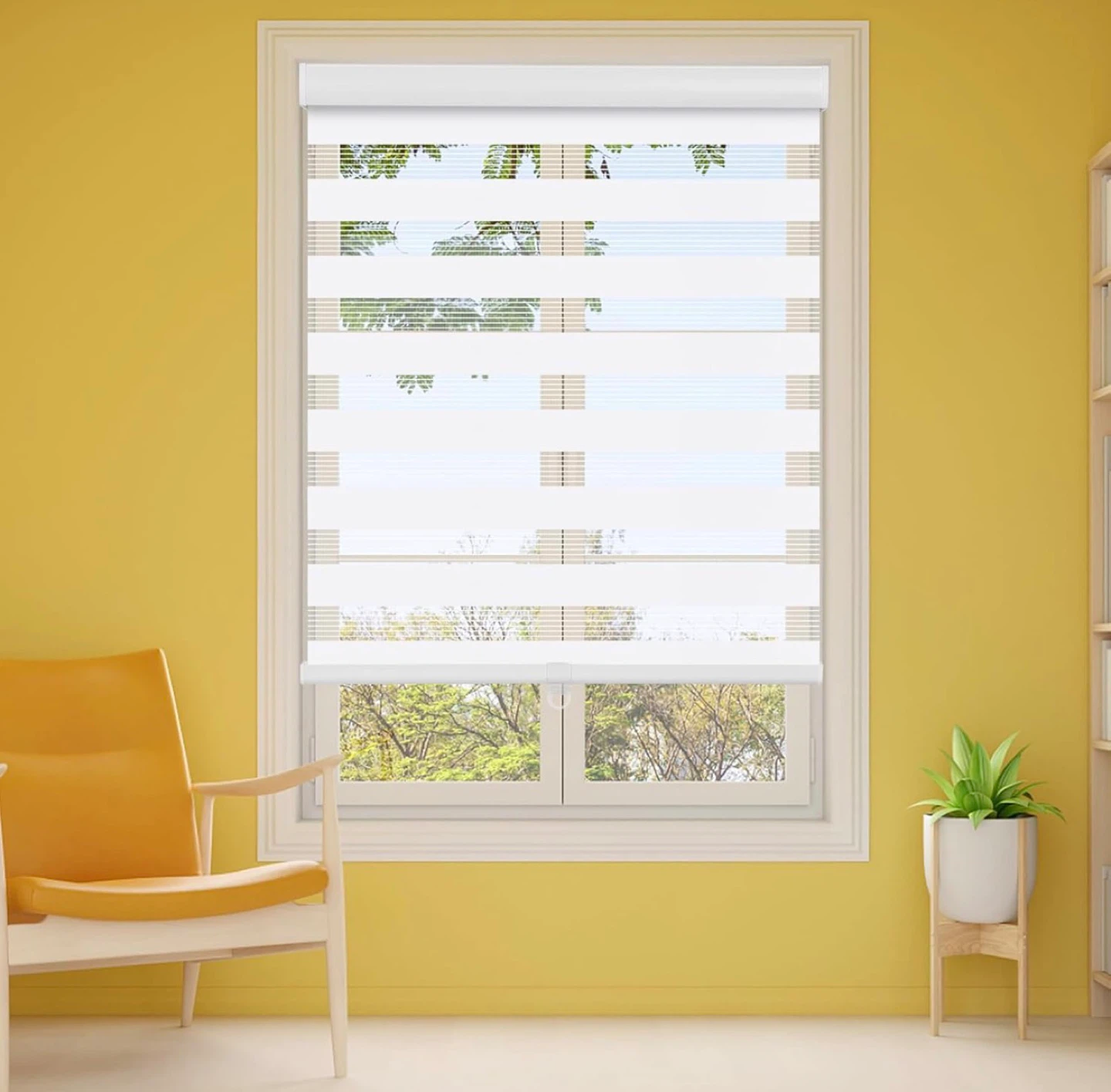 NEW 2X Roller Zebra Blinds, 64" W X 72" H, White