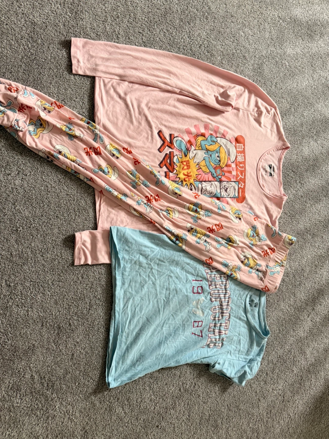 Aeropostale T-Shirt and Smurf Pajama Set