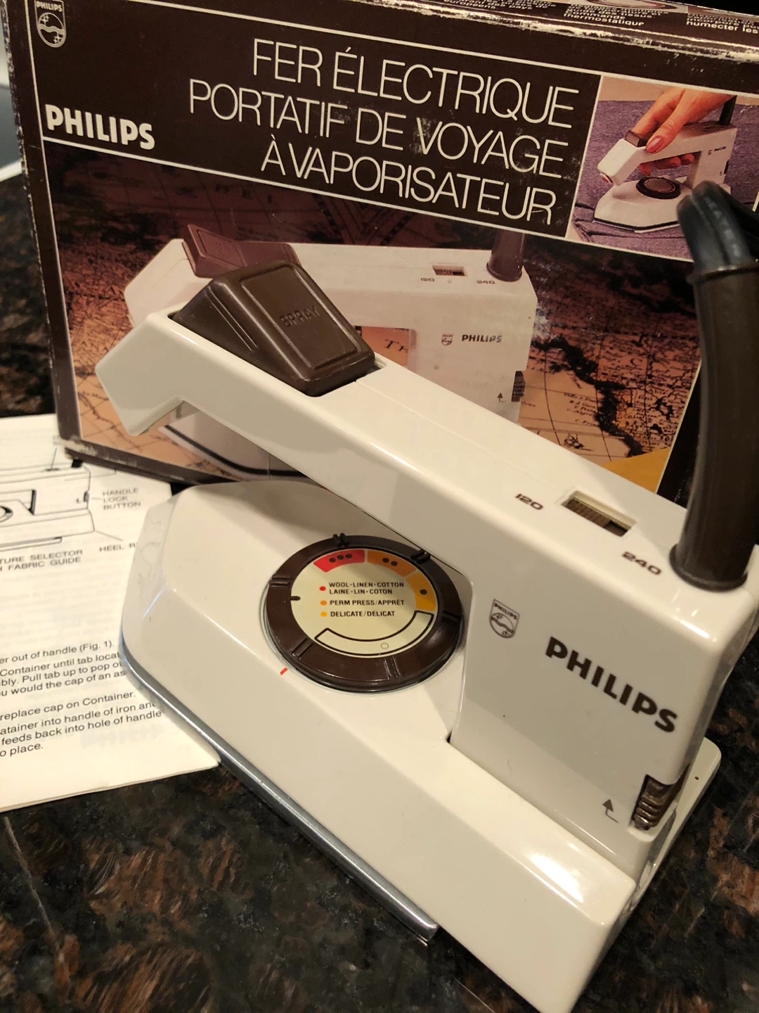 PHILIPS Vintage Portable Electric Travel Iron