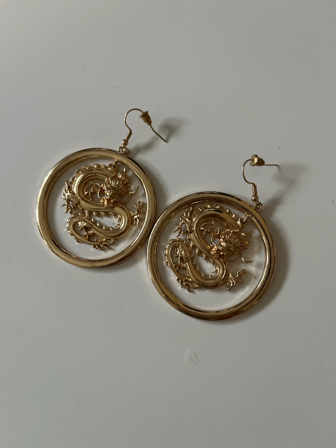 Gold Dragon Hoop Earrings – Statement Jewelry, Unique Design