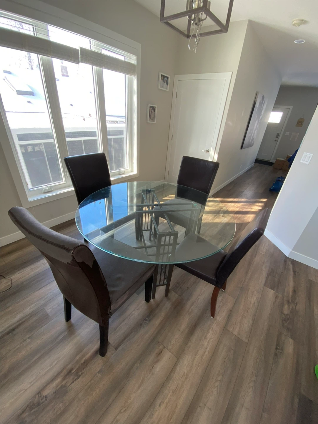 Glass Top Dining Table with 4 Chairs - photo 3