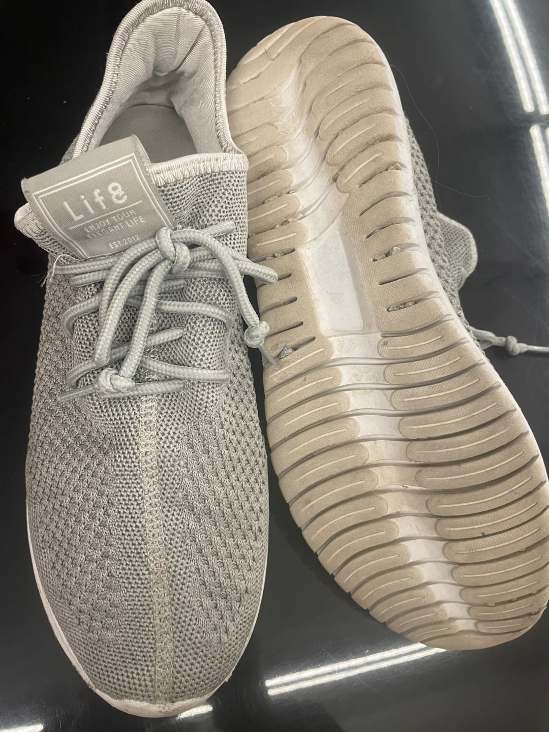 Life8 Grey Knit Sneakers Size 40 - photo 3