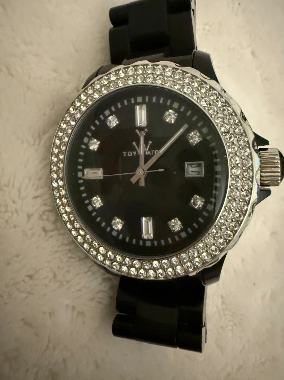 "ToyWatch" Italian watch co Crystal Bezel Watch - Black - photo 4