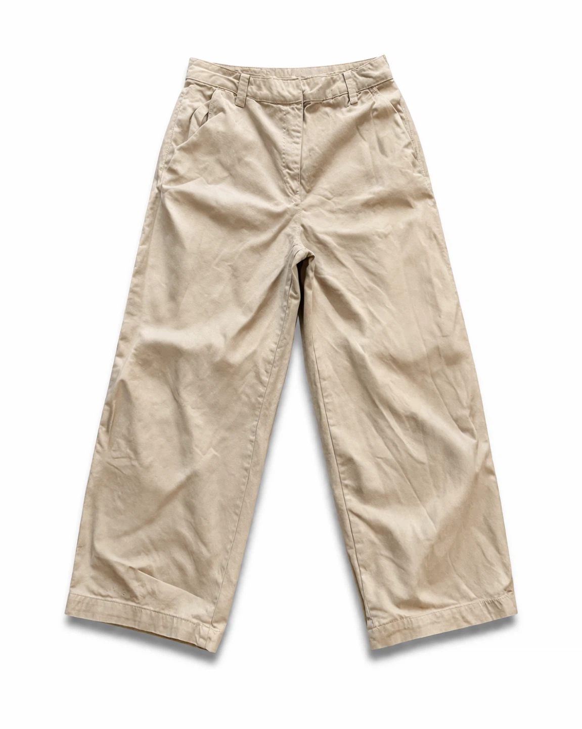 ZARA Beige high-waisted wide Leg Pants